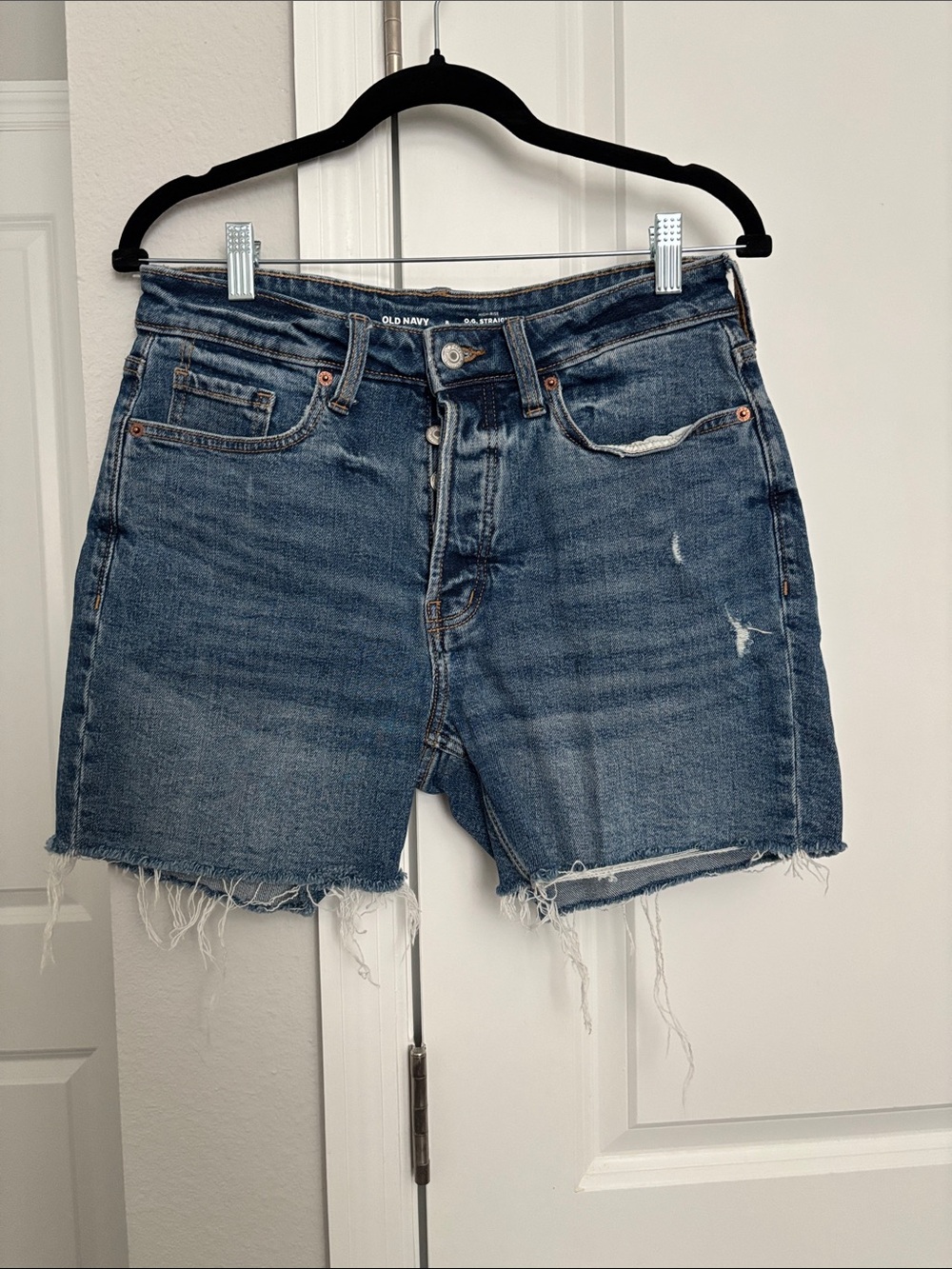 Old Navy Frayed Hem Distressed Denim Shorts - Blue